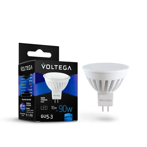Voltega   7075 Светодиодная лампа Voltega Sofit GU5.3 10W 4000K 7075, изображение 3