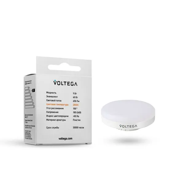 Voltega   7772 Светодиодная лампа Voltega GX53 9W 2800K 7772, изображение 6