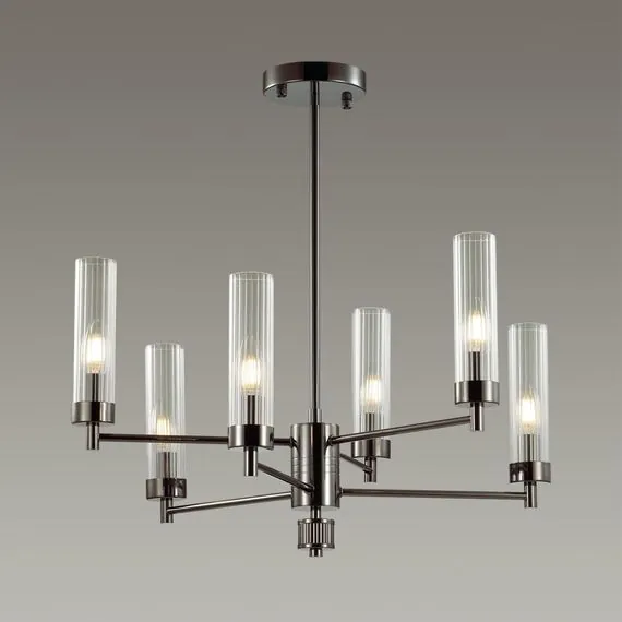 LUMION 5275/6C CLASSI LN23 37 черный хром Люстра потолочная E14 6*40W 220V KAMILLA, изображение 4