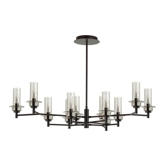 LUMION 6555/12C CLASSI LN25 30 черный/дымчатый/металл/стекло Люстра потолочная E14 12*40W 220V MADONNA