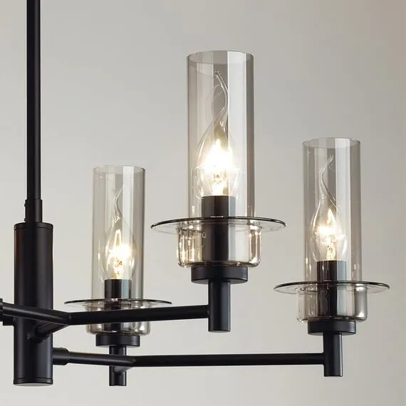 LUMION 6555/6C CLASSI LN25 29 черный/дымчатый/металл/стекло Люстра потолочная E14 6*40W 220V MADONNA, изображение 6