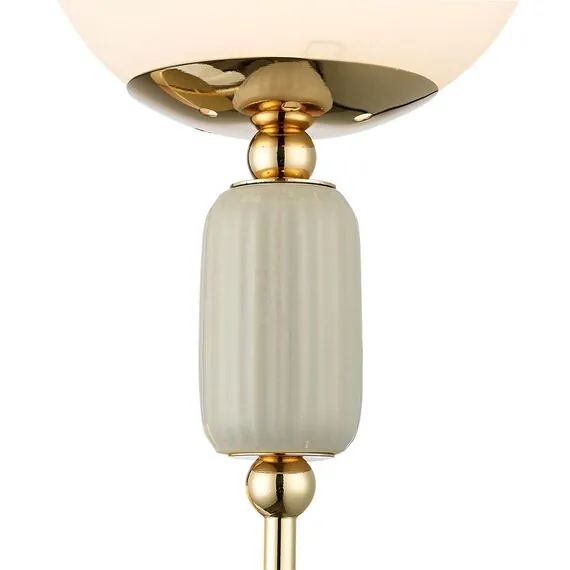 LUMION 6580/1W CLASSI LN25 53 французское золото, серый/белый металл, керамика/стекло Настенный светильник E14 1*40W 220V VIVIEN, изображение 5