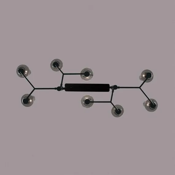 LUMION 6555/8C CLASSI LN25 30 черный/дымчатый/металл/стекло Люстра потолочная E14 8*40W 220V MADONNA, изображение 4