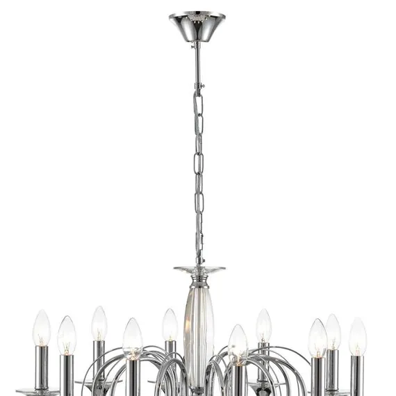 LUMION 8032/10 CLASSI LN25 20 хром, металл/хрусталь Люстра подвесная Е14 10*40W 220V LAOKA, изображение 4