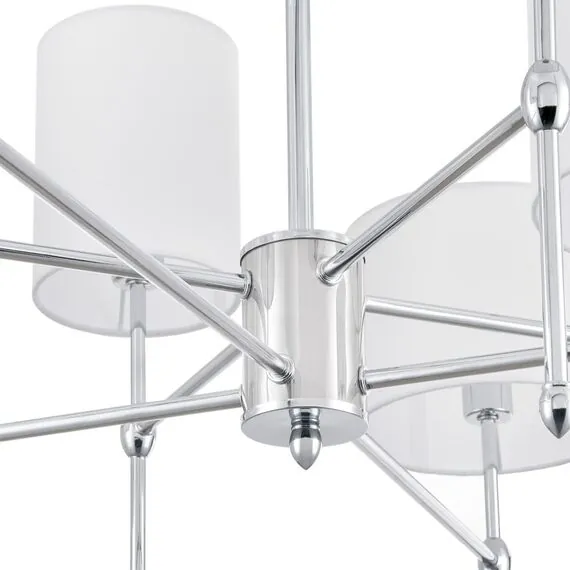 LUMION 6589/8C CLASSI LN25 60 хром/белый, металл/текстиль Люстра потолочная E14 8*40W 220V LATTI, изображение 4