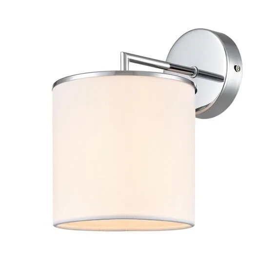 LUMION 6591/1W CLASSI LN25 62 хром/белый, металл/текстиль Бра E14 1*40W 220V SUNTORI, изображение 4