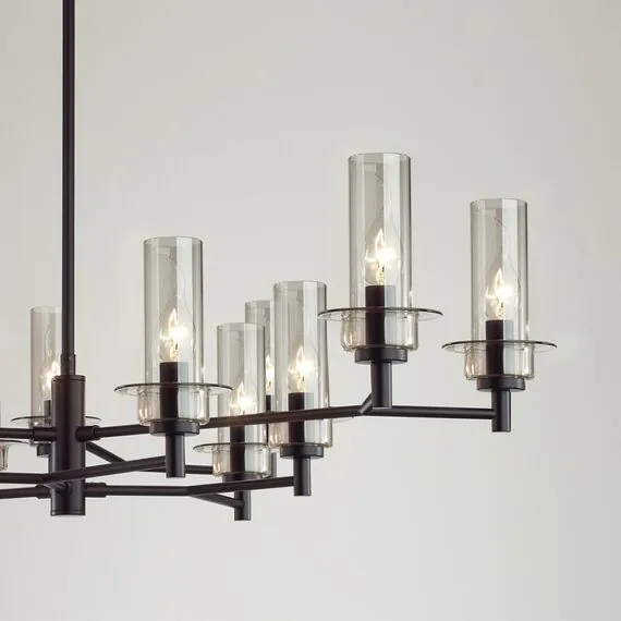 LUMION 6555/12C CLASSI LN25 30 черный/дымчатый/металл/стекло Люстра потолочная E14 12*40W 220V MADONNA, изображение 6