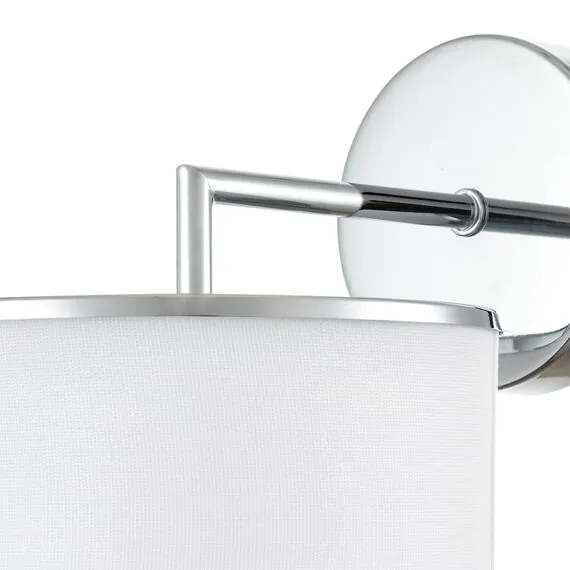 LUMION 6591/1W CLASSI LN25 62 хром/белый, металл/текстиль Бра E14 1*40W 220V SUNTORI, изображение 6