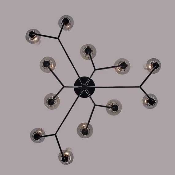 LUMION 6555/12C CLASSI LN25 30 черный/дымчатый/металл/стекло Люстра потолочная E14 12*40W 220V MADONNA, изображение 3