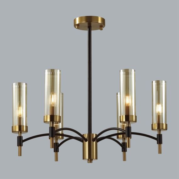 LUMION 6538/6C CLASSI LN23 34 чёрный, латунь Люстра потолочная E14 6*40W 220V SHARON, изображение 3