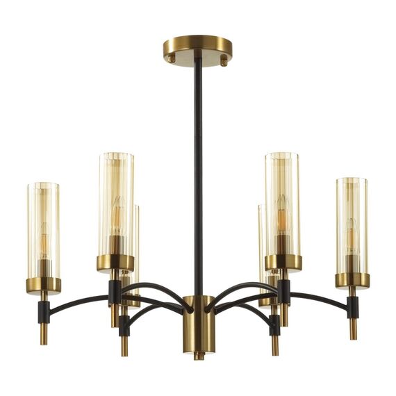 LUMION 6538/6C CLASSI LN23 34 чёрный, латунь Люстра потолочная E14 6*40W 220V SHARON