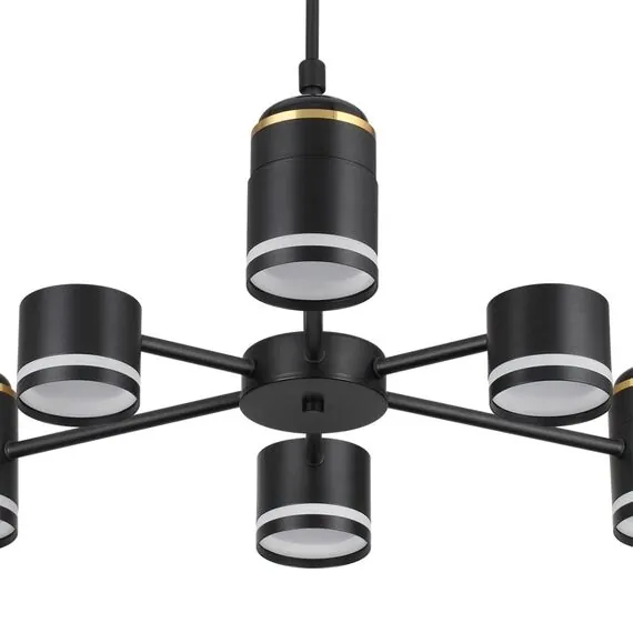 LUMION 8234/6C COMFI LN25 000 черный, металл/акрил Люстра потолочная LED GX53 6*10W + LED-проектор 3*5W 2700К 220V VIRSAVA, изображение 4