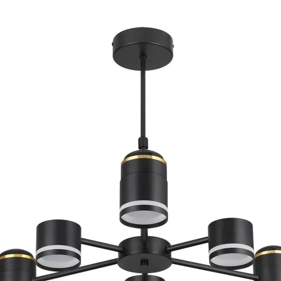 LUMION 8234/6C COMFI LN25 000 черный, металл/акрил Люстра потолочная LED GX53 6*10W + LED-проектор 3*5W 2700К 220V VIRSAVA, изображение 5