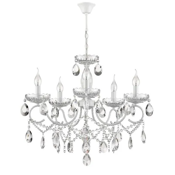 LUMION 8189/5 CLASSI LN25 23 белый,  металл/хрусталь Люстра E14 5*40W 220V SNOW
