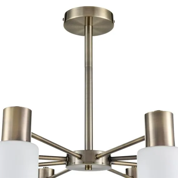 LUMION 8100/8C COMFI LN25 74 бронза/белый металл/стекло Люстра потолочная Е14 8*40W 220V MAVE, изображение 4