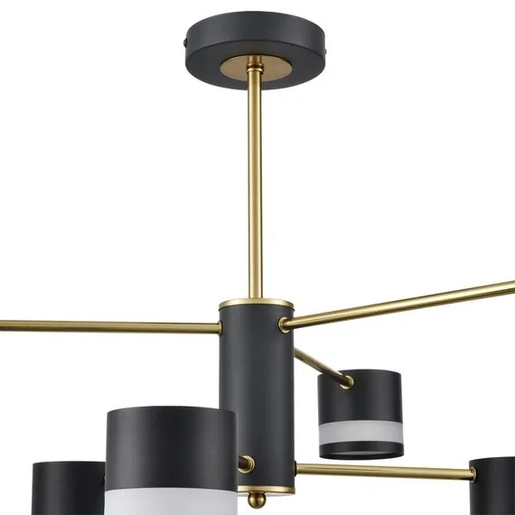 LUMION 8240/6C COMFI LN25 197 черный/латунь, металл/акрил Люстра потолочная LED GX53 6*7W 220V LANIKA, изображение 4