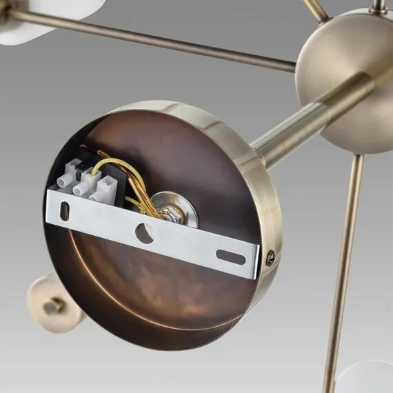 LUMION 8100/8C COMFI LN25 74 бронза/белый металл/стекло Люстра потолочная Е14 8*40W 220V MAVE, изображение 8