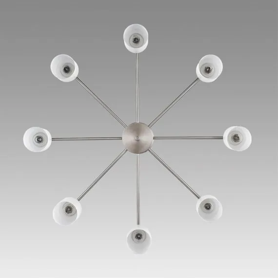 LUMION 8099/8C COMFI LN25 75 никель/белый металл/стекло Люстра потолочная Е14 8*40W 220V MAVE, изображение 5