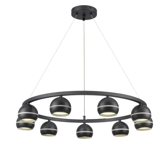 LUMION 8242/9 COMFI LN25 203 черный металл Светильник подвесной LED GX53 8*7W 220V LUAZANA, изображение 4