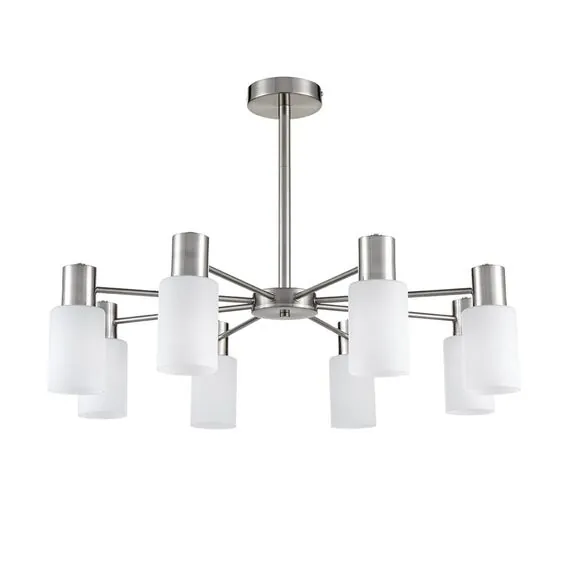 LUMION 8099/8C COMFI LN25 75 никель/белый металл/стекло Люстра потолочная Е14 8*40W 220V MAVE