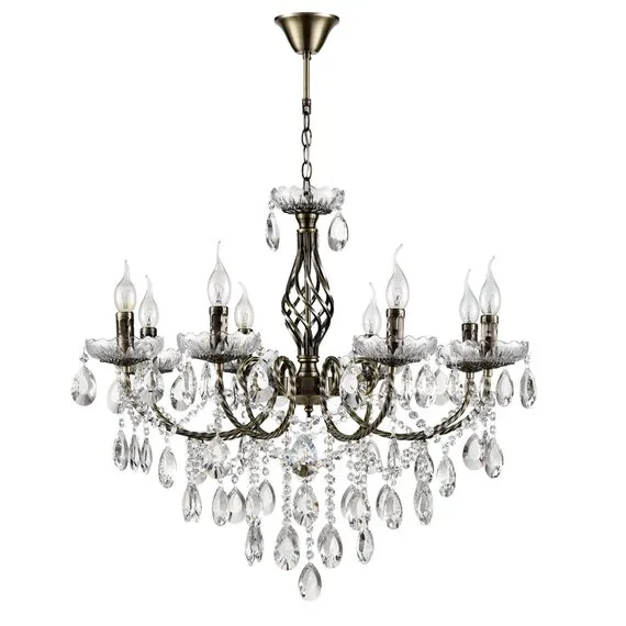 LUMION 8190/8 CLASSI LN25 24 античная бронза, металл/хрусталь Люстра E14 8*40W 220V LINN