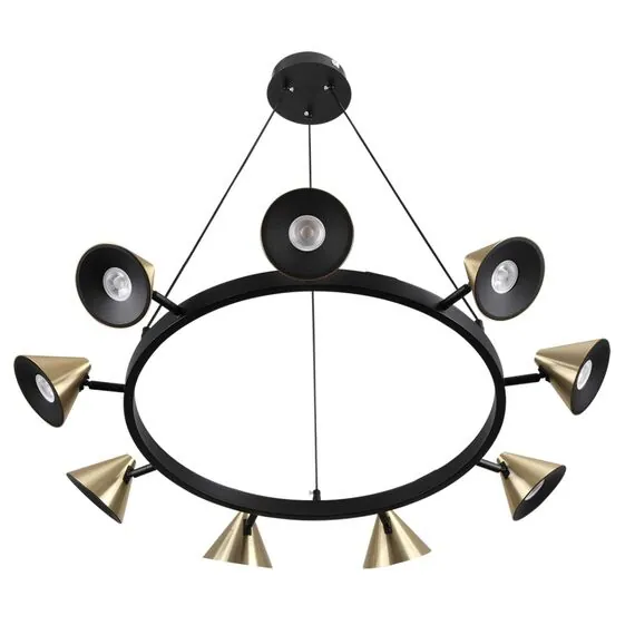 LUMION 8233/9 COMFI LN25 209 черный/золото, металл Подвесной светильник GU10 LED 9*7W 220V LAMINA, изображение 3