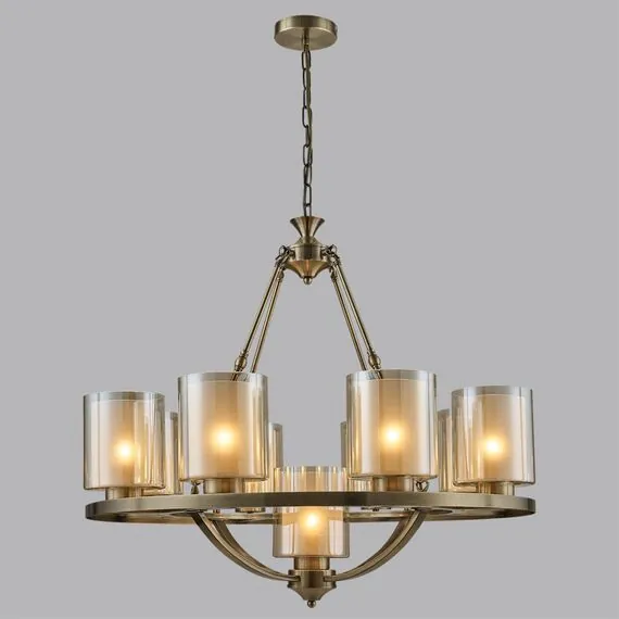 LUMION 6524/9 COUNTY LN23 39 античная латунь Люстра E27 9*60W 220V RIVERLY, изображение 3