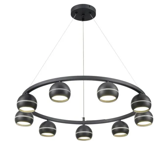 LUMION 8242/9 COMFI LN25 203 черный металл Светильник подвесной LED GX53 8*7W 220V LUAZANA, изображение 5