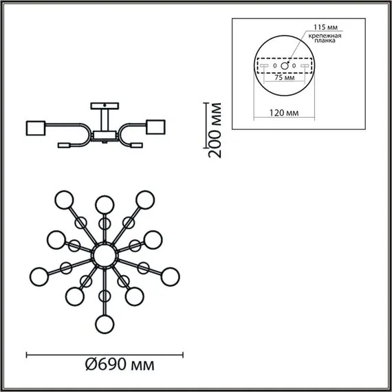 LUMION 8196/10C COMFI LN25 262 белый, металл/дерево/пластик Потолочный светильник LED GX53 10*9W 220V RONDO, изображение 2