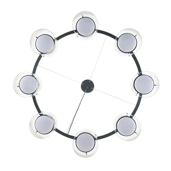 LUMION 8232/8 COMFI LN25 193 черный/прозрачный, металл/стекло Светильник подвесной LED GX70 8*10W 220V NATALINA, изображение 3