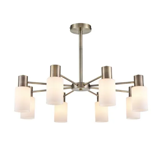 LUMION 8100/8C COMFI LN25 74 бронза/белый металл/стекло Люстра потолочная Е14 8*40W 220V MAVE, изображение 6