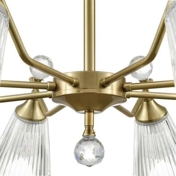 LUMION 8046/8C CLASSI LN25 77 латунь/прозрачное стекло Люстра потолочная Е14 8*40W 220V AURICA, изображение 3