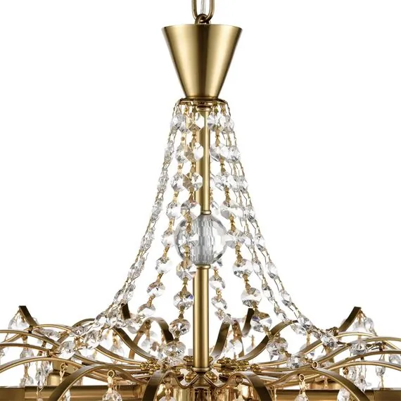 LUMION 8243/8 CLASSI LN25 22 латунь металл/хрусталь Люстра подвесная E14 8*40W 220V KRISTINA, изображение 3