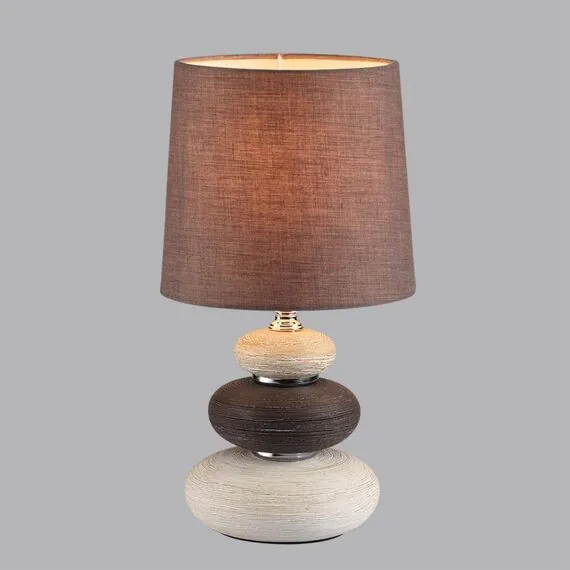 LUMION 8126/1T COMFI LN25 000 коричневый/бежевый/белый, керамика/текстиль Настольная лампа Е14 1*40W 220V LATZA, изображение 4