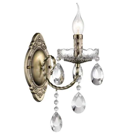 LUMION 8190/1W CLASSI LN25 24 античная бронза, металл/хрусталь Бра E14 1*40W 220V LINN, изображение 6