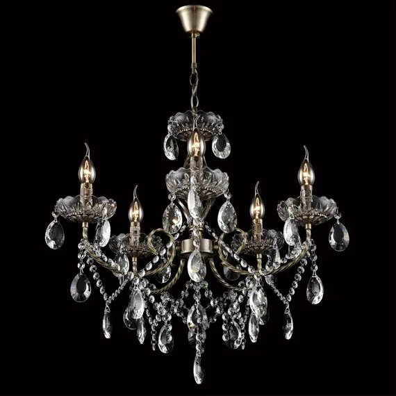 LUMION 8190/5 CLASSI LN25 24 античная бронза, металл/хрусталь Люстра E14 5*40W 220V LINN, изображение 6