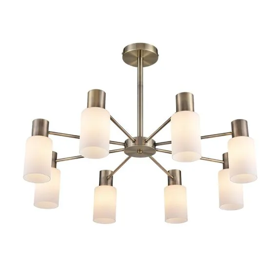 LUMION 8100/8C COMFI LN25 74 бронза/белый металл/стекло Люстра потолочная Е14 8*40W 220V MAVE, изображение 7