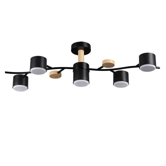 LUMION 8194/5C COMFI LN25 261 черный, металл/дерево/пластик Потолочный светильник LED GX53 5*9W 220V CRYPTO