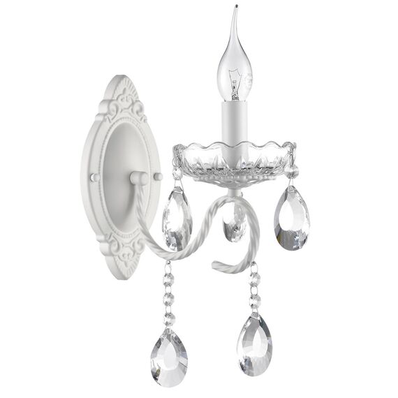 LUMION 8189/1W CLASSI LN25 23 белый металл/хрусталь Бра E14 1*40W 220V SNOW