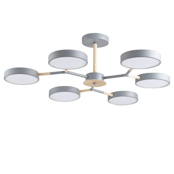 LUMION 5651/99CL LEDIO LN23 275 серый, дерево Люстра потолочная LED 108W 3000-6000K 5385Лм 220V BRAD