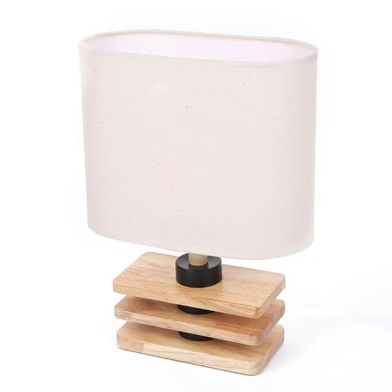 LUMION 8205/1T COUNTY LN25 392 светлое дерево/бежевый, дерево/текстиль Настольная лампа E27 1*60W 220V MADERANA