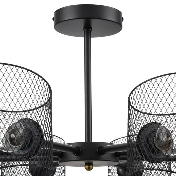 LUMION 8238/8C COUNTY LN25 258 черный металл Люстра потолочная Е27 8*60W 220V TIDINA, изображение 5