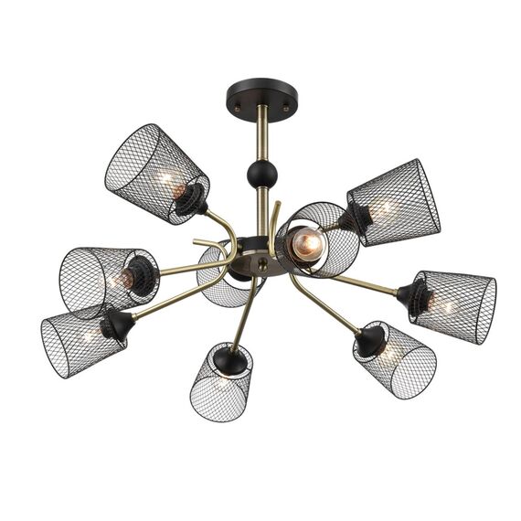 LUMION 8191/9C COUNTY LN25 253 черный/античная бронза/черный металл Люстра потолочная Е27 9*60W 220V ABRIS, изображение 7
