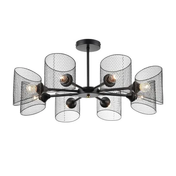 LUMION 8238/8C COUNTY LN25 258 черный металл Люстра потолочная Е27 8*60W 220V TIDINA, изображение 8