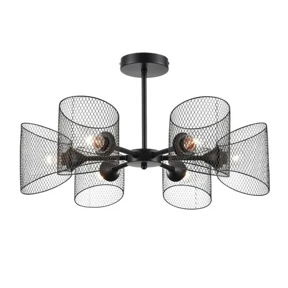 LUMION 8238/6C COUNTY LN25 258 черный металл Люстра потолочная Е27 6*60W 220V TIDINA, изображение 7