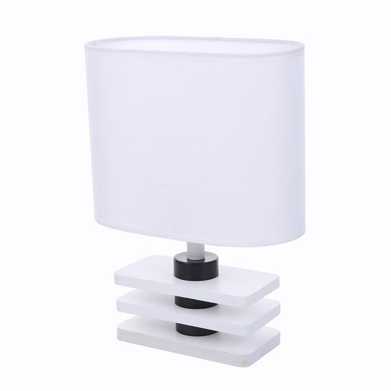 LUMION 8206/1T COUNTY LN25 392 белый, дерево/текстиль Настольная лампа E27 1*60W 220V MADERANA