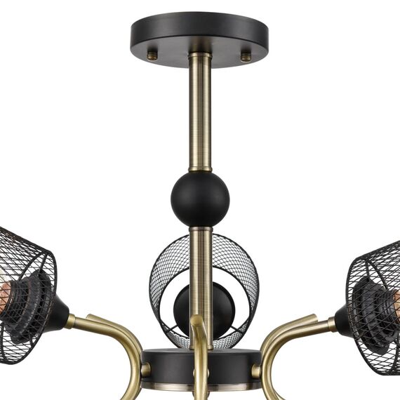 LUMION 8191/9C COUNTY LN25 253 черный/античная бронза/черный металл Люстра потолочная Е27 9*60W 220V ABRIS, изображение 4