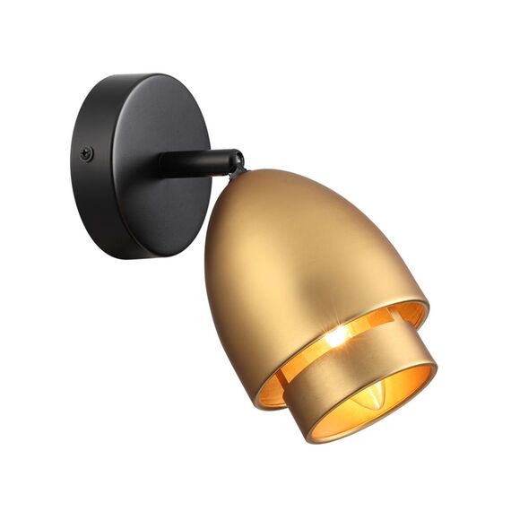 LUMION 8001/1W MODERNI LN25 166 черный/античное золото металл/металл Настенный светильник Е14 40W 220V AVRORA, изображение 4