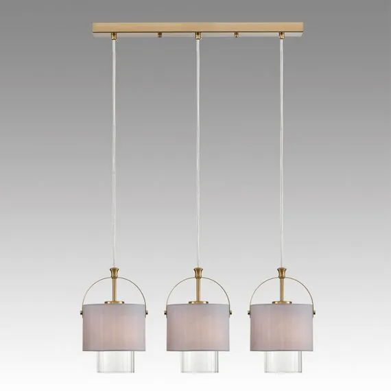 LUMION 6592/3A MODERNI LN25 323 латунь/серый, металл/текстиль, стекло Подвес E14 3*40W 220V JANE, изображение 4