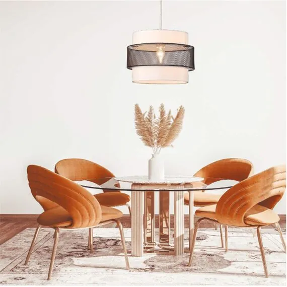 LUMION 8002/1A MODERNI LN25 159 белый, черный металл/металл, текстиль Подвес Е27 60W 220V ANIMAISA, изображение 3